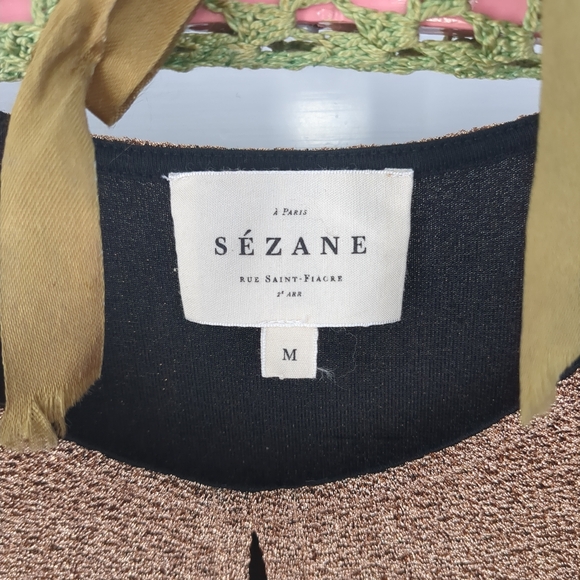 Sézane holiday gold bodycon dress M - Picture 4 of 8